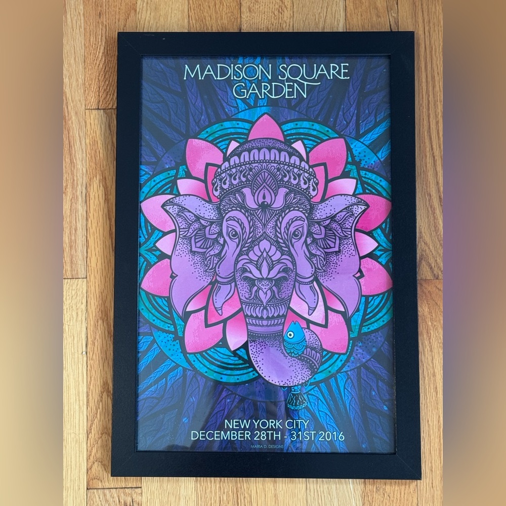 Framed Phish poster from December 28-31, 2016
